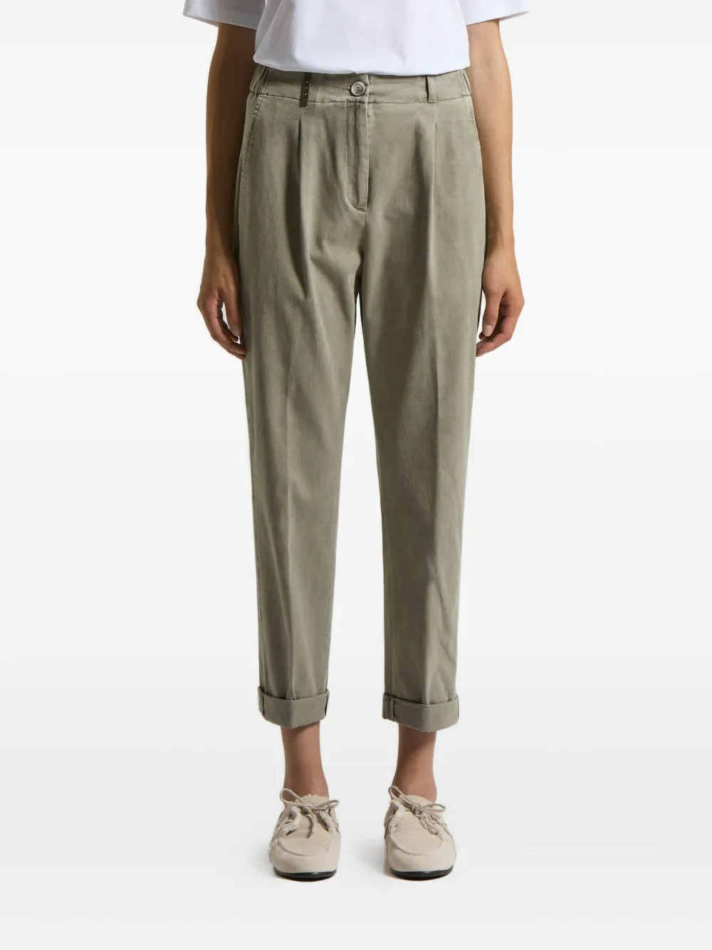 Брюки с плиссированной резинкой на талии Peserico, зеленый
Брюки с плиссированной резинкой на талии Peserico, зеленый