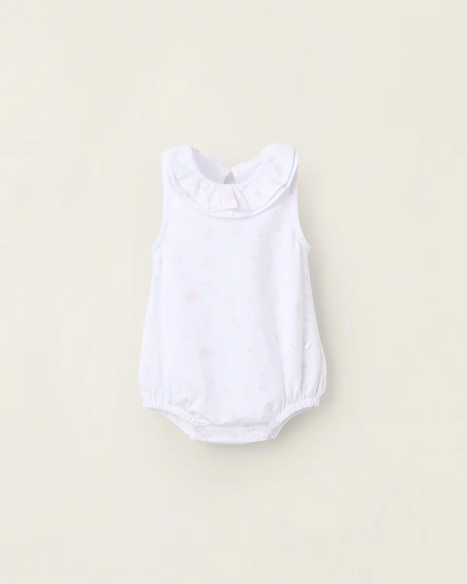 Комбинезон для девочки без рукавов с воротником с оборками Zippy, белый
Комбинезон для девочки без рукавов с воротником с оборками Zippy, белый