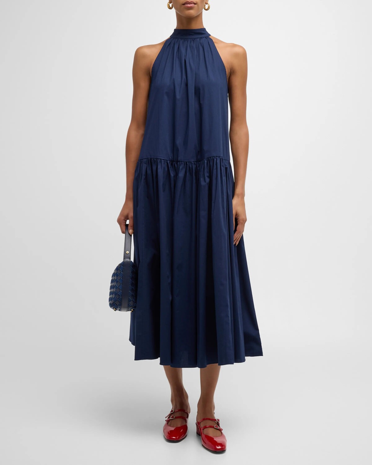 Платье миди из хлопкового поплина Marlowe с завязками на шее и завязками STAUD, цвет Navy
Платье миди из хлопкового поплина Marlowe с завязками на шее и завязками STAUD, цвет Navy