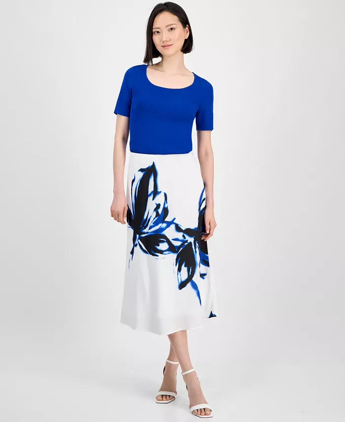 Женская цветочная миди-юбка на резинке Anne Klein, белый
Женская цветочная миди-юбка на резинке Anne Klein, белый