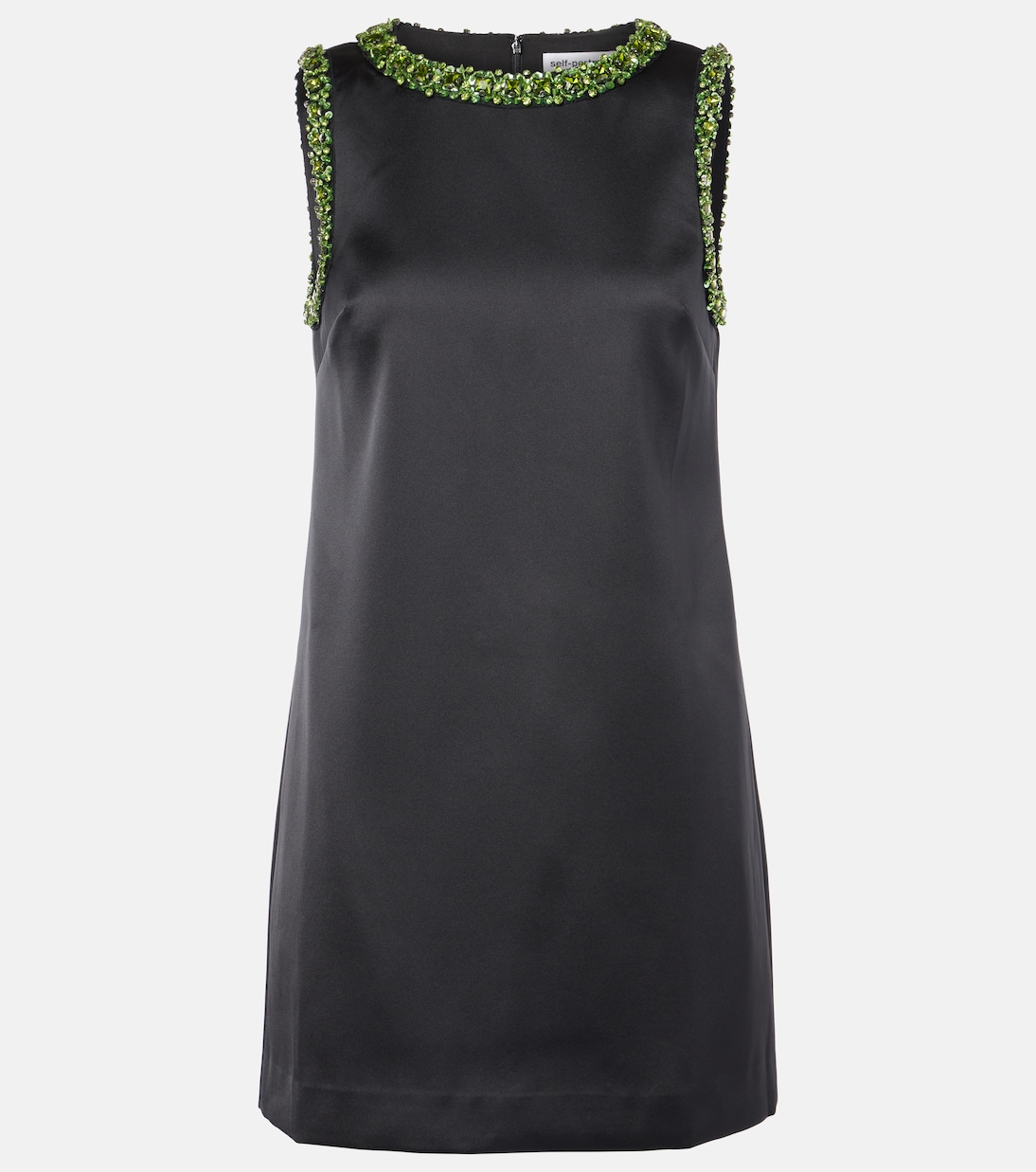 Мини-платье из атласа с декором Self-Portrait, черный
Мини-платье из атласа с декором Self-Portrait, черный