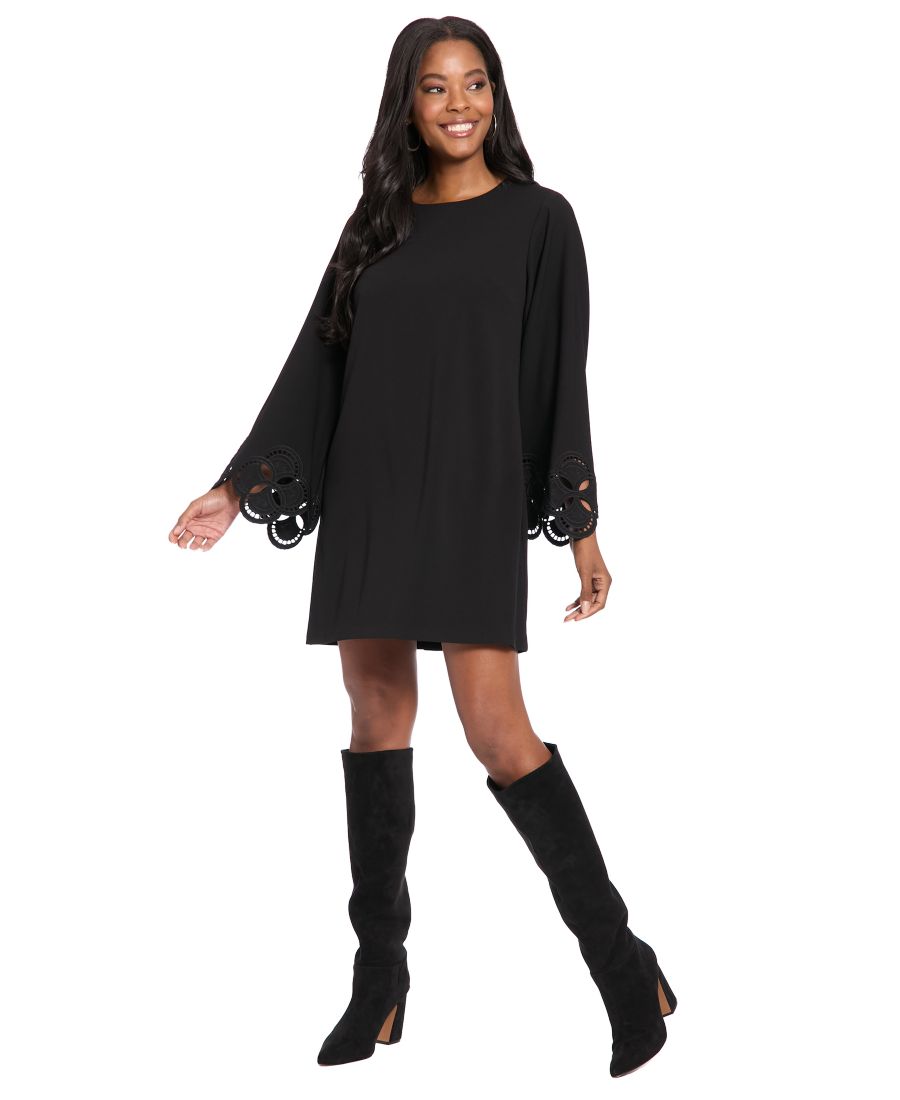 Платье А-силуэта с длинными рукавами, выполненное в технике лазерной перфорации, для невысоких девушек London Times, Black
Платье А-силуэта с длинными рукавами, выполненное в технике лазерной перфорации, для невысоких девушек London Times, Black