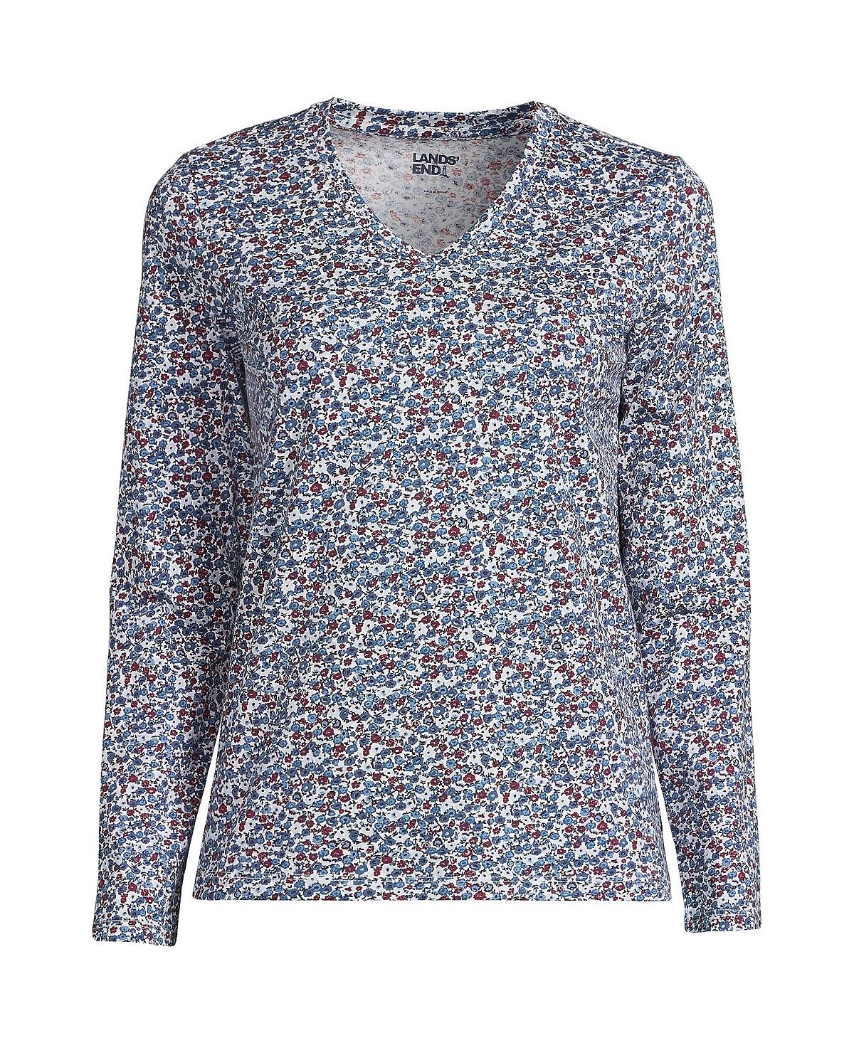 Женская непринужденная хлопковая футболка Supima с длинными рукавами и v-образным вырезом Lands' End
Женская непринужденная хлопковая футболка Supima с длинными рукавами и v-образным вырезом Lands' End