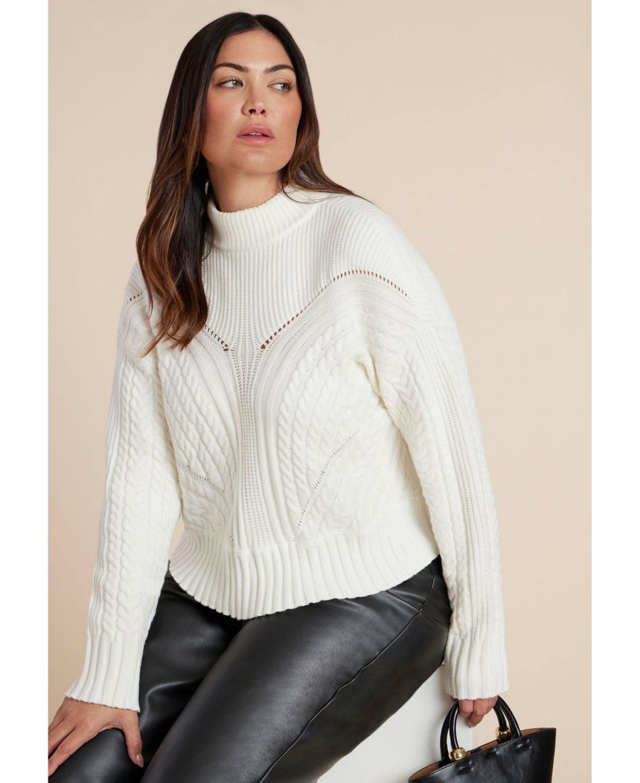 Женский свитер крупной вязки с воротником-стойкой ELOQUII, Jet stream
Женский свитер крупной вязки с воротником-стойкой ELOQUII, Jet stream