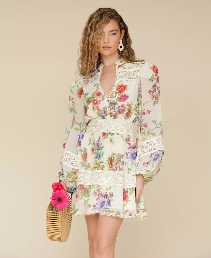 Женское платье из шифона с кружевной отделкой в цветочном стиле Avec Les Filles, мультиколор
Женское платье из шифона с кружевной отделкой в цветочном стиле Avec Les Filles, мультиколор