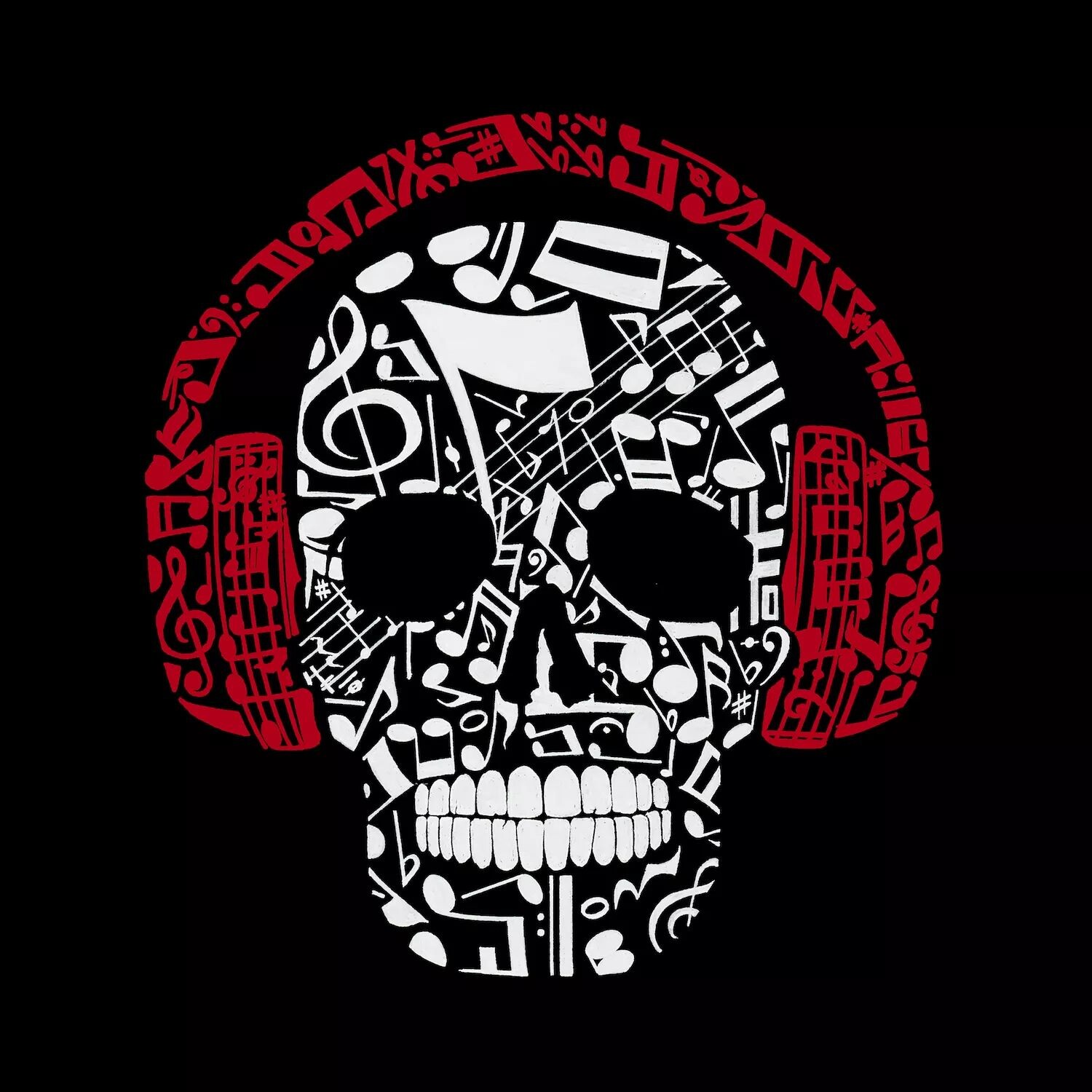 Music Notes Skull — мужская футболка премиум-класса Word Art LA Pop Art
Music Notes Skull — мужская футболка премиум-класса Word Art LA Pop Art