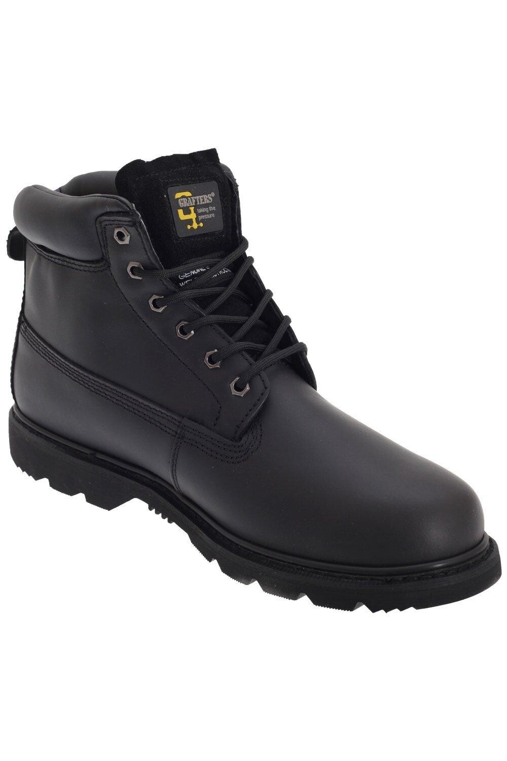 Кожаные рабочие ботинки с 6 люверсами Grafters, черный 
Кожаные рабочие ботинки с 6 люверсами Grafters, черный