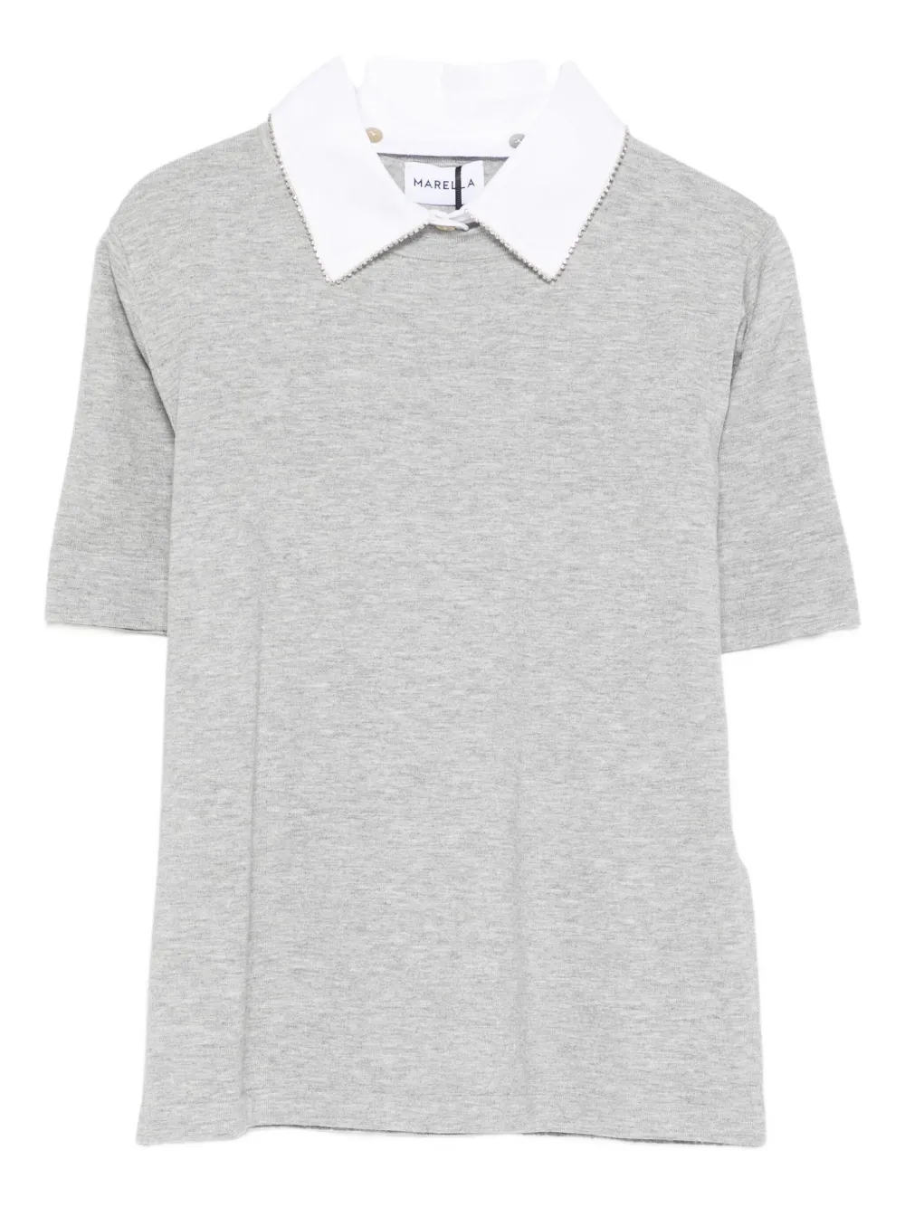 Топ с декорированным воротником и короткими рукавами Marella, серый
Топ с декорированным воротником и короткими рукавами Marella, серый