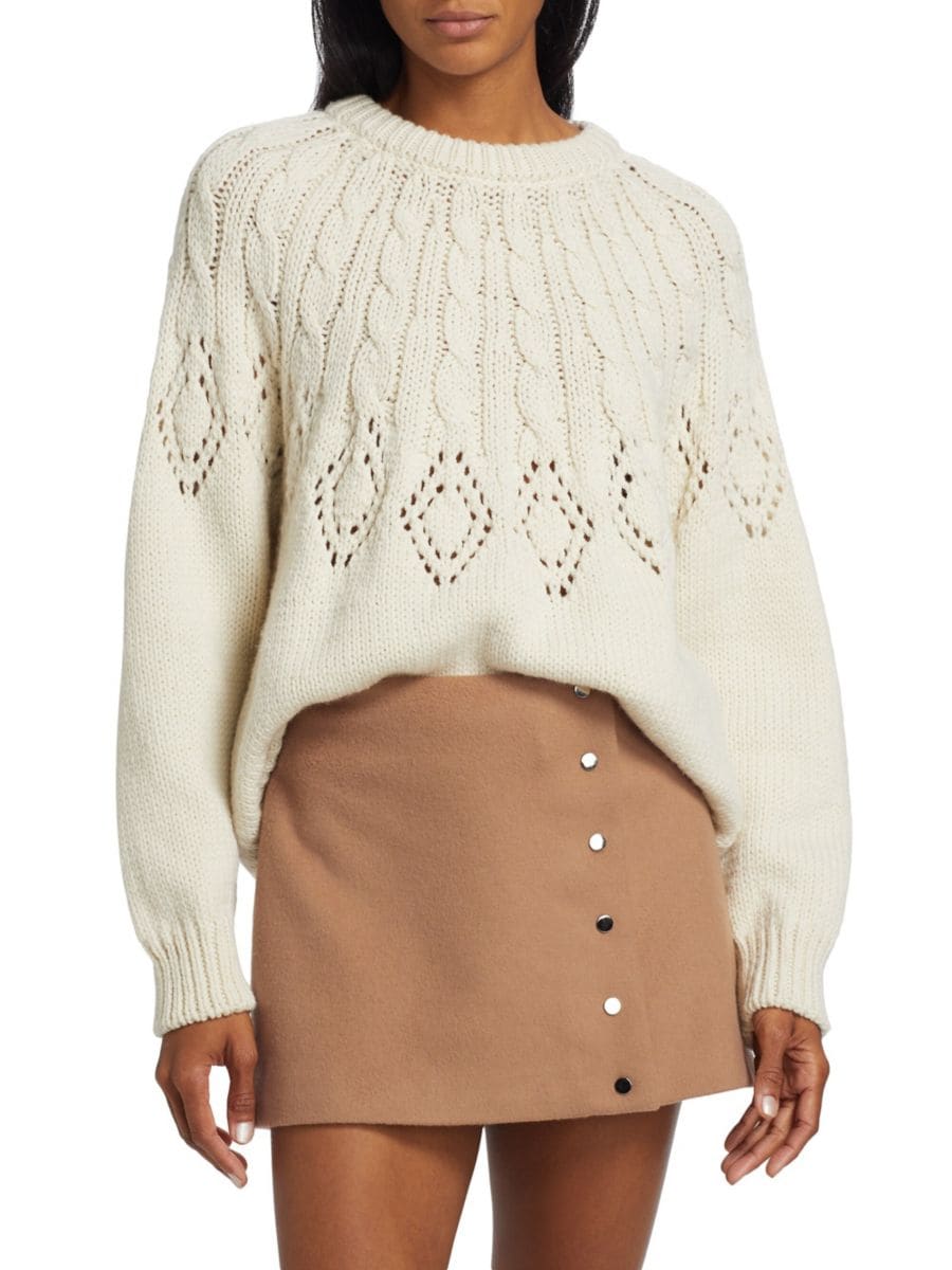 Свитер из мериносовой шерсти Монти A.L.C., белый 
Свитер из мериносовой шерсти Монти A.L.C., белый