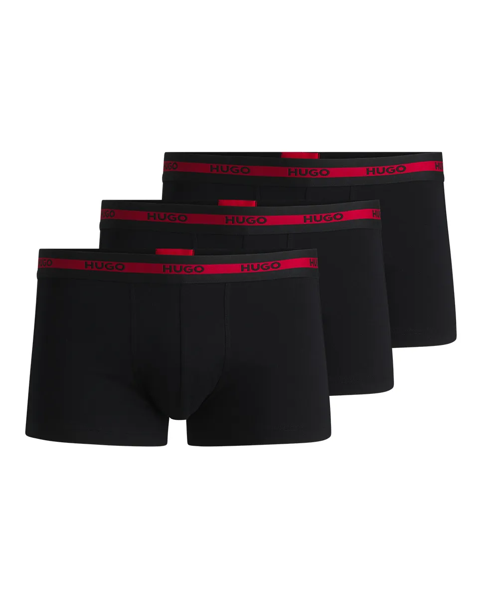 Упаковка из трех трусов из эластичного хлопка с логотипами на поясе Hugo, черный
Упаковка из трех трусов из эластичного хлопка с логотипами на поясе Hugo, черный