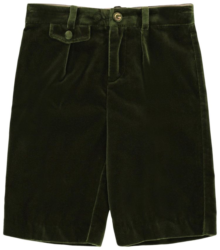 Детские плиссированные бархатные шорты Gucci, зеленые
Детские плиссированные бархатные шорты Gucci, зеленые