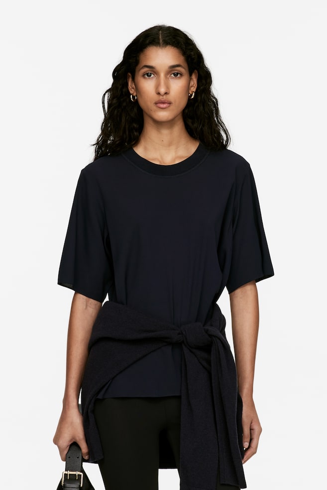 Футболка из шелкового крепа Arket, синий
Футболка из шелкового крепа Arket, синий