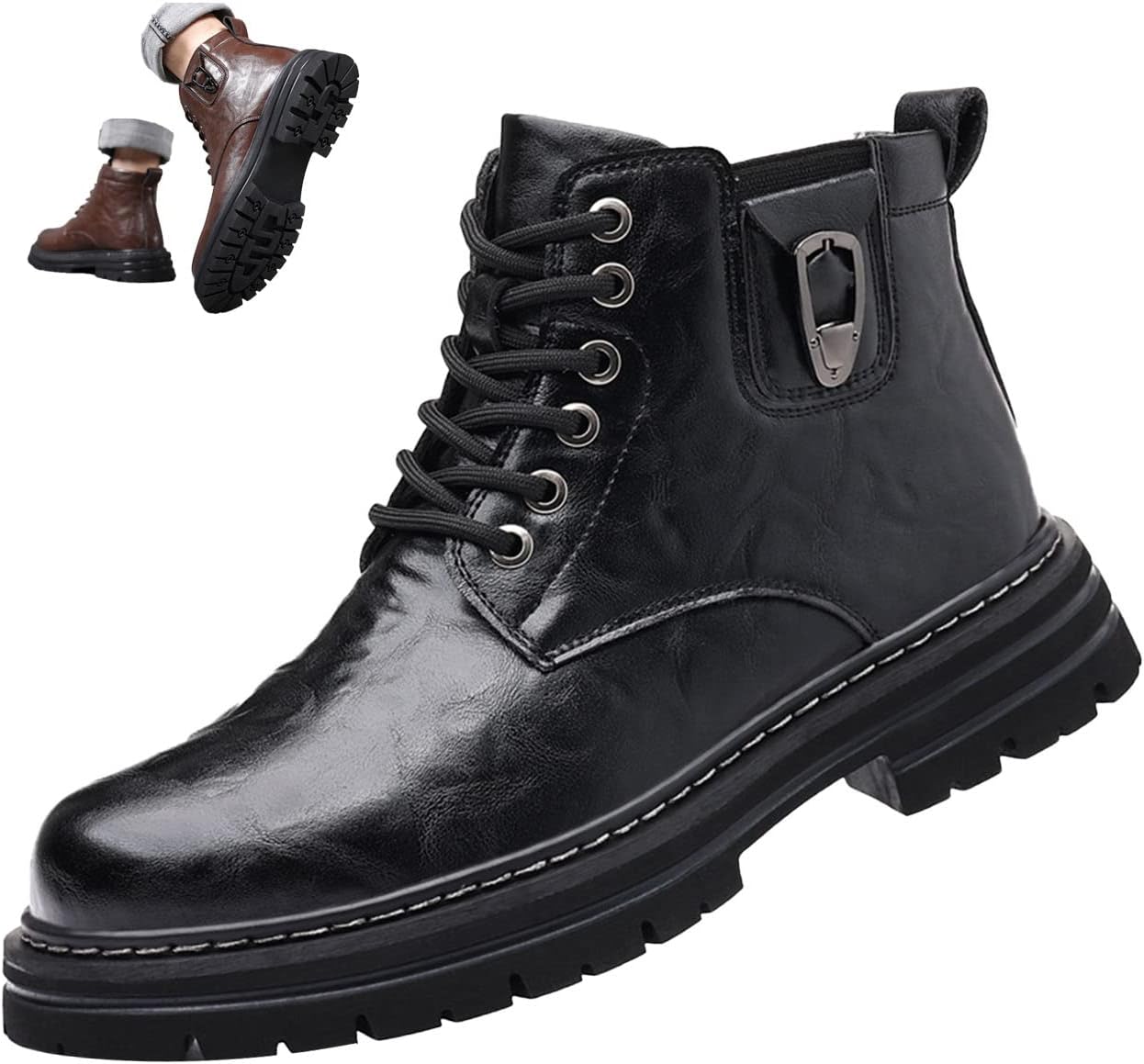 Мужские повседневные кожаные ботинки Keilinia, Высокие ботинки на осень и зиму с круглым носком, противоскользящие, водонепроницаемые, с амортизацией, деловые ботильоны, Black
Мужские повседневные кожаные ботинки Keilinia, Высокие ботинки на осень и зиму с круглым носком, противоскользящие, водонепроницаемые, с амортизацией, деловые ботильоны, Black