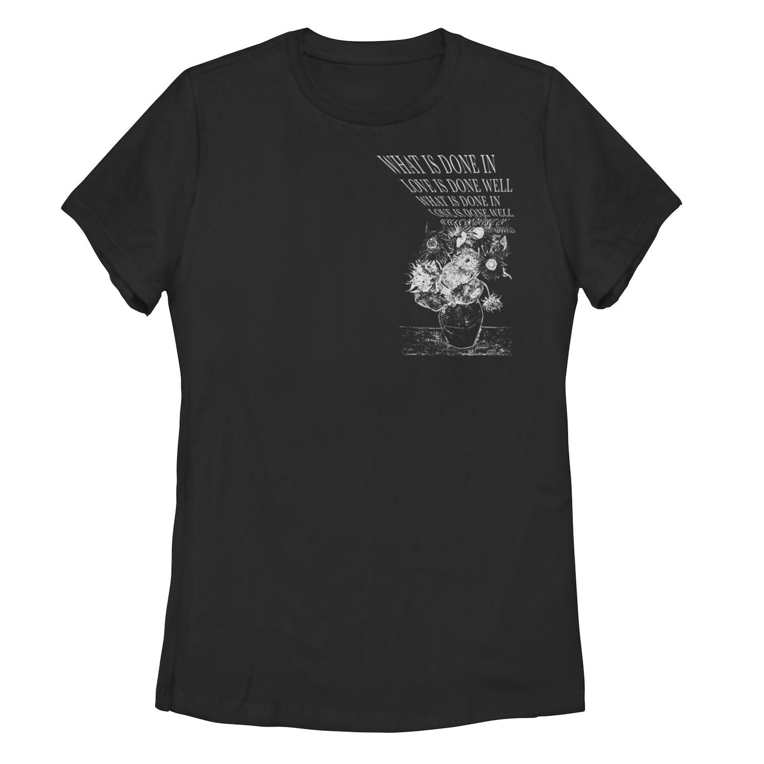 Футболка с графическим рисунком «What’s Done In Love» для юниоров в области современного искусства
Футболка с графическим рисунком «What’s Done In Love» для юниоров в области современного искусства