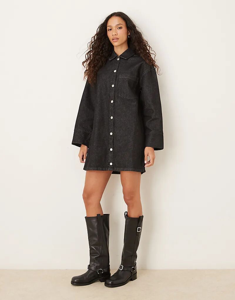 Джинсовое мини-платье-рубашка с длинными рукавами ASOS DESIGN черного цвета
Джинсовое мини-платье-рубашка с длинными рукавами ASOS DESIGN черного цвета