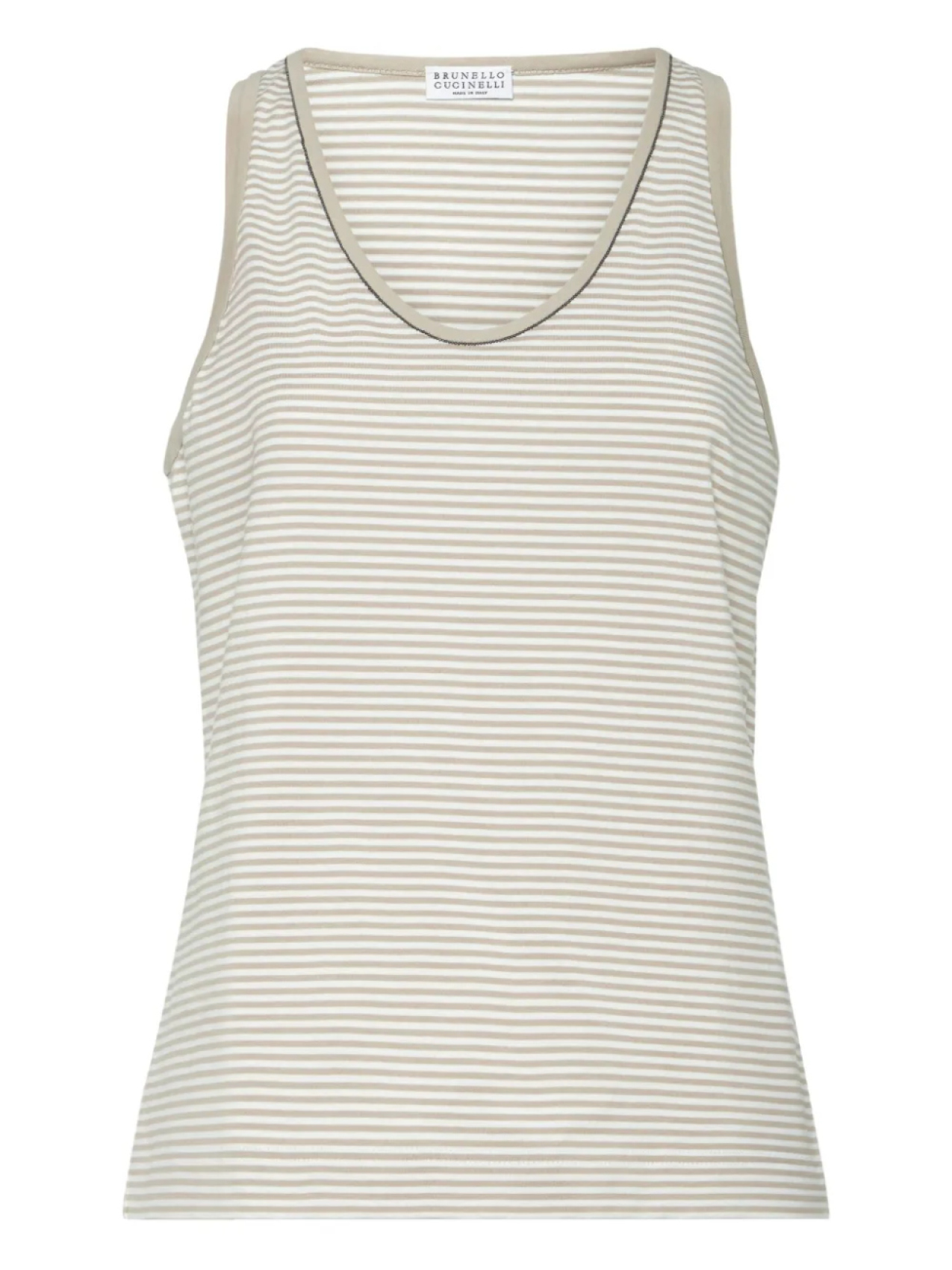 Brunello Cucinelli топ в полоску, нейтральный
Brunello Cucinelli топ в полоску, нейтральный