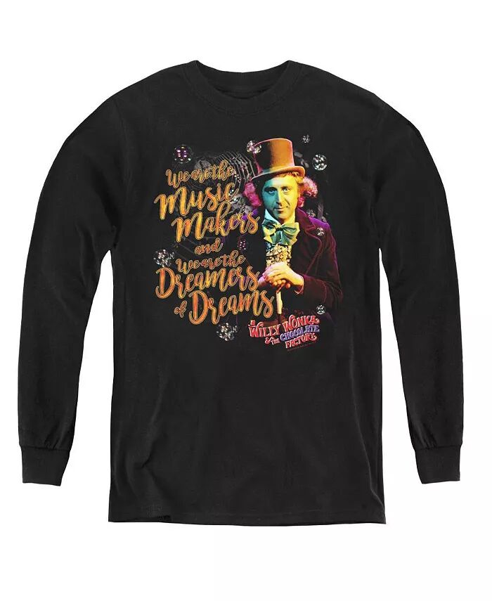 Длинные рукава толстовка для мальчиков и молодежи Music Makers Willy Wonka And The Chocolate Factory, черный 
Длинные рукава толстовка для мальчиков и молодежи Music Makers Willy Wonka And The Chocolate Factory, черный