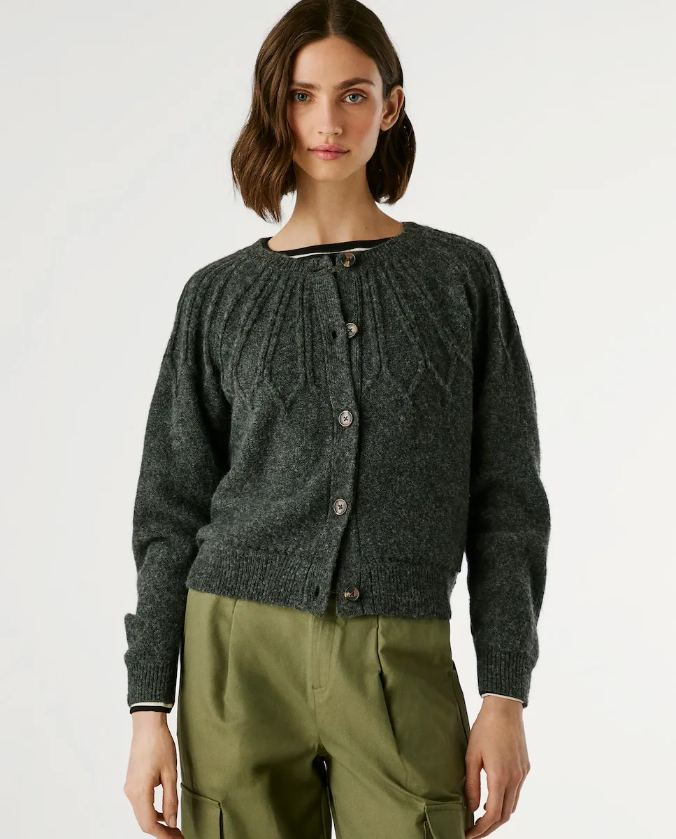 Женский кардиган с текстурированной вязкой и круглым вырезом Pepe Jeans, серый
Женский кардиган с текстурированной вязкой и круглым вырезом Pepe Jeans, серый