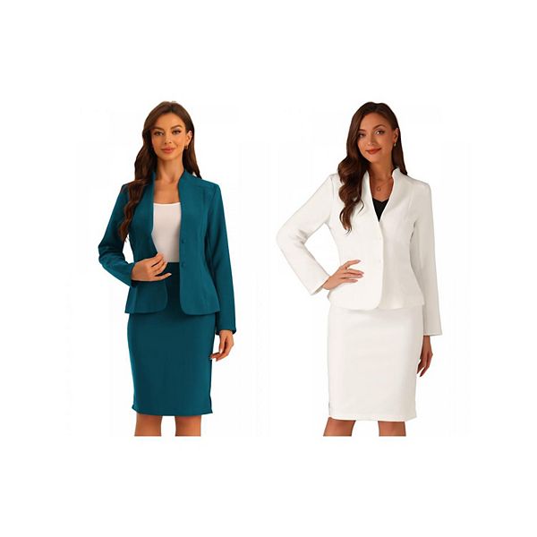 2 упаковки 2-предметных деловых комплектов для женщин: пиджак без воротника и классическая юбка-карандаш Allegra K, Lake Blue White
2 упаковки 2-предметных деловых комплектов для женщин: пиджак без воротника и классическая юбка-карандаш Allegra K, Lake Blue White
