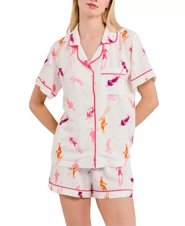 Пижамный комплект «День синей птицы» с шортами Katie Kime, белый
Пижамный комплект «День синей птицы» с шортами Katie Kime, белый