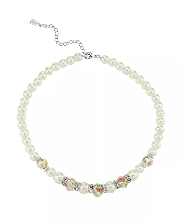 Ожерелье из бисера с розовым цветком и искусственным жемчугом серебристого оттенка, регулируемое, 15 дюймов 2028, white
Ожерелье из бисера с розовым цветком и искусственным жемчугом серебристого оттенка, регулируемое, 15 дюймов 2028, white