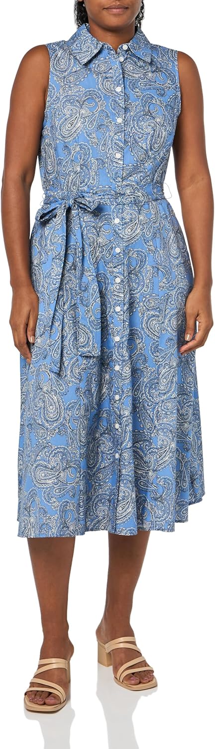 Женское платье-рубашка миди Tommy Hilfiger без рукавов с воротником, пуговицами спереди и завязкой на талии, French Blue Multi
Женское платье-рубашка миди Tommy Hilfiger без рукавов с воротником, пуговицами спереди и завязкой на талии, French Blue Multi