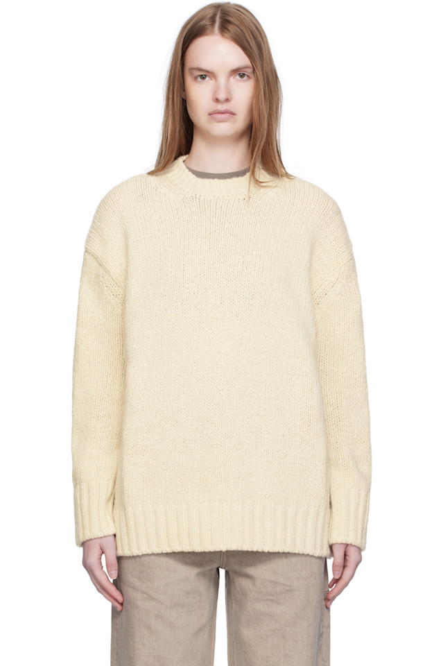 Arch The Вязаный свитер Off-White с круглым вырезом, классического кроя
Arch The Вязаный свитер Off-White с круглым вырезом, классического кроя