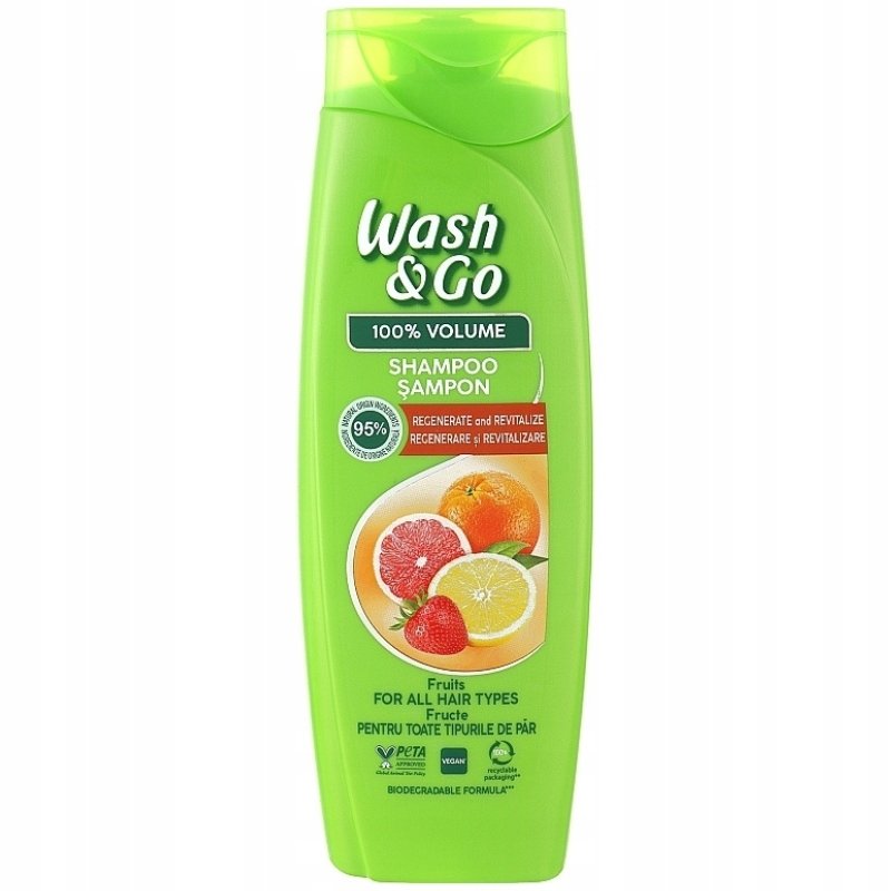 Шампунь Wash&Go Fruits для всех типов волос Регенерация 360 мл
Шампунь Wash&Go Fruits для всех типов волос Регенерация 360 мл