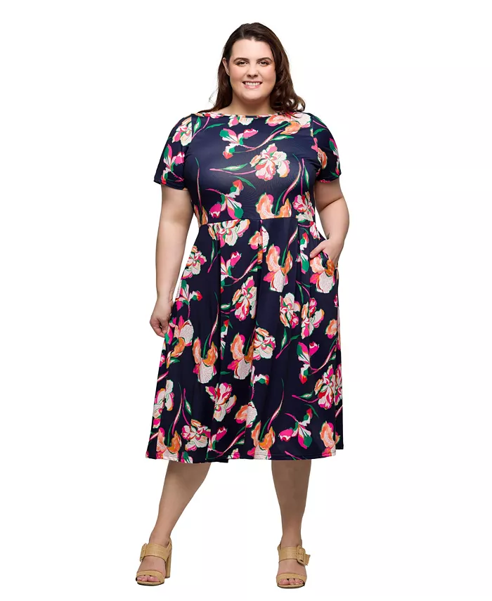 Платье миди с короткими рукавами и плиссировкой, расклешенным лифом и карманами больших размеров 24seven Comfort Apparel, мультиколор
Платье миди с короткими рукавами и плиссировкой, расклешенным лифом и карманами больших размеров 24seven Comfort Apparel, мультиколор