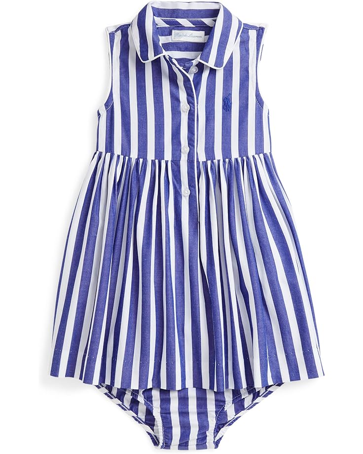 Платье Polo Ralph Lauren Kids Striped Cotton Shirtdress & Bloomer, цвет Royal White 
Платье Polo Ralph Lauren Kids Striped Cotton Shirtdress & Bloomer, цвет Royal White