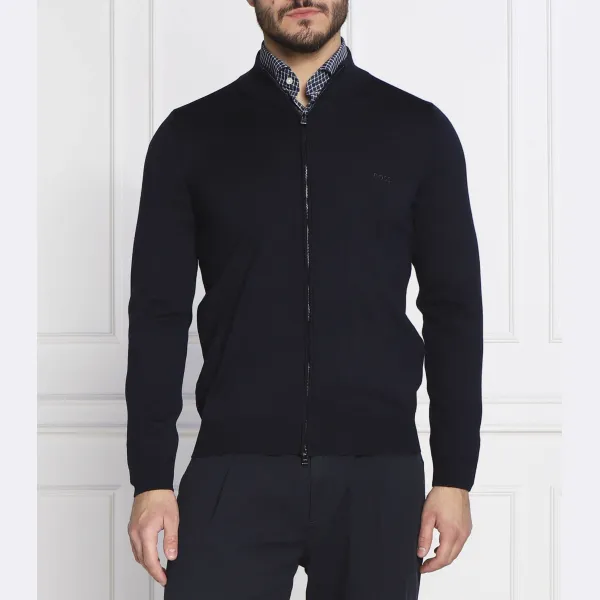 Шерстяной свитер стандартного кроя Balonso-L Boss, синий 
Шерстяной свитер стандартного кроя Balonso-L Boss, синий