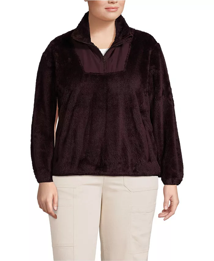 Уютный флисовый пуловер с высоким ворсом и застежкой-молнией на половину длины большого размера Lands' End, фиолетовый
Уютный флисовый пуловер с высоким ворсом и застежкой-молнией на половину длины большого размера Lands' End, фиолетовый