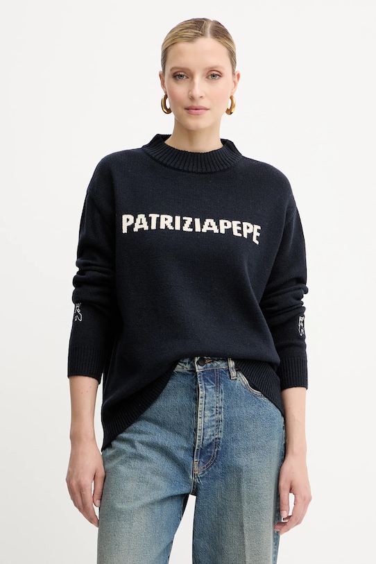 Шерстяной свитер Patrizia Pepe, темно-синий
Шерстяной свитер Patrizia Pepe, темно-синий