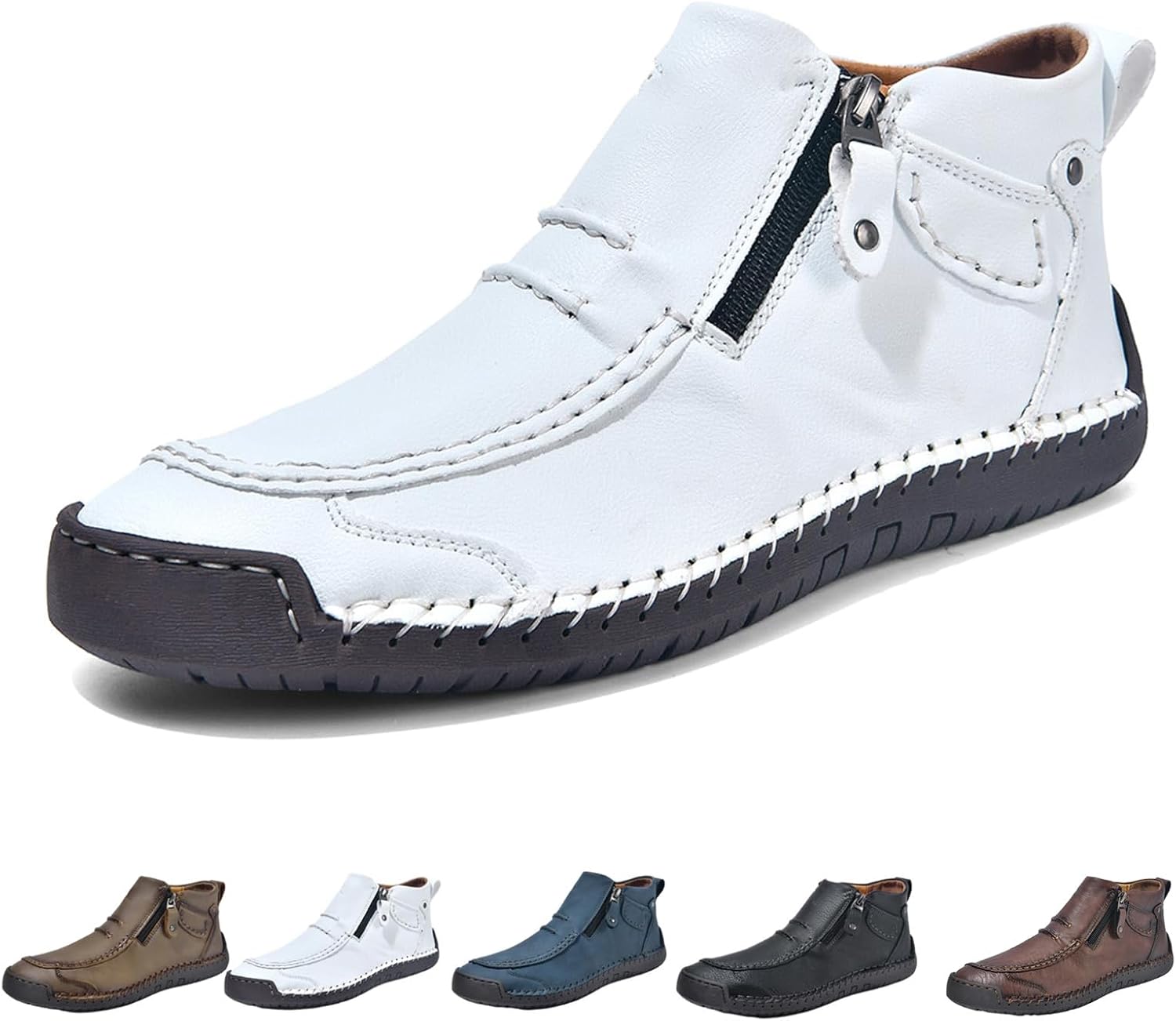 Мужские ортопедические кожаные ботинки с боковой молнией, ручной работы, винтажные мокасины для вождения, высокие повседневные классические ботинки Ghtrhsb, белый
Мужские ортопедические кожаные ботинки с боковой молнией, ручной работы, винтажные мокасины для вождения, высокие повседневные классические ботинки Ghtrhsb, белый