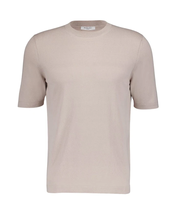 Бежевая футболка из смеси хлопка и шелка Boglioli, бежевый
Бежевая футболка из смеси хлопка и шелка Boglioli, бежевый