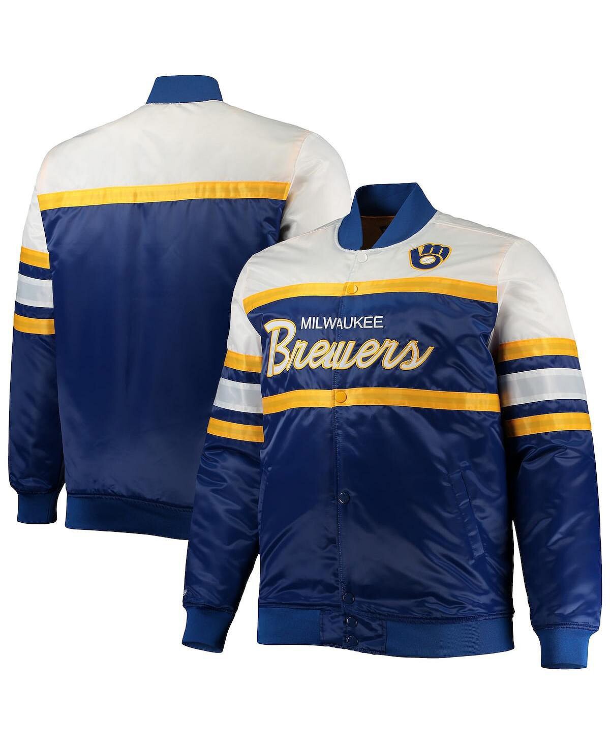 Мужская атласная куртка с длинными кнопками Royal, Gold Milwaukee Brewers Big and Tall Coaches Mitchell & Ness
Мужская атласная куртка с длинными кнопками Royal, Gold Milwaukee Brewers Big and Tall Coaches Mitchell & Ness