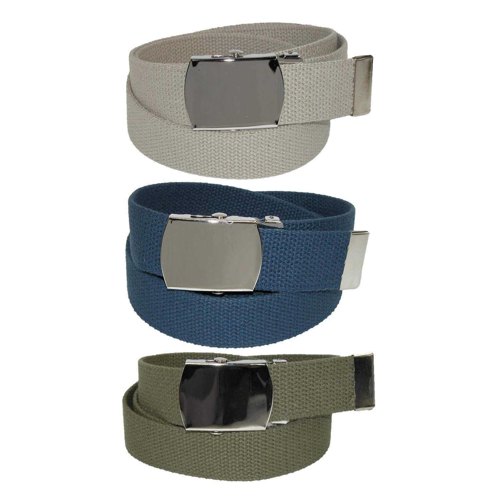 Регулируемый ремень из хлопка с никелевой пряжкой (набор из 3 цветов) CTM, хаки/темно-синий/оливковый
Регулируемый ремень из хлопка с никелевой пряжкой (набор из 3 цветов) CTM, хаки/темно-синий/оливковый