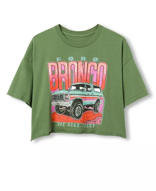 Женская футболка-укороченная модель Bronco Off Road Ready для блошиного рынка Junk Food Clothing, зеленый
Женская футболка-укороченная модель Bronco Off Road Ready для блошиного рынка Junk Food Clothing, зеленый