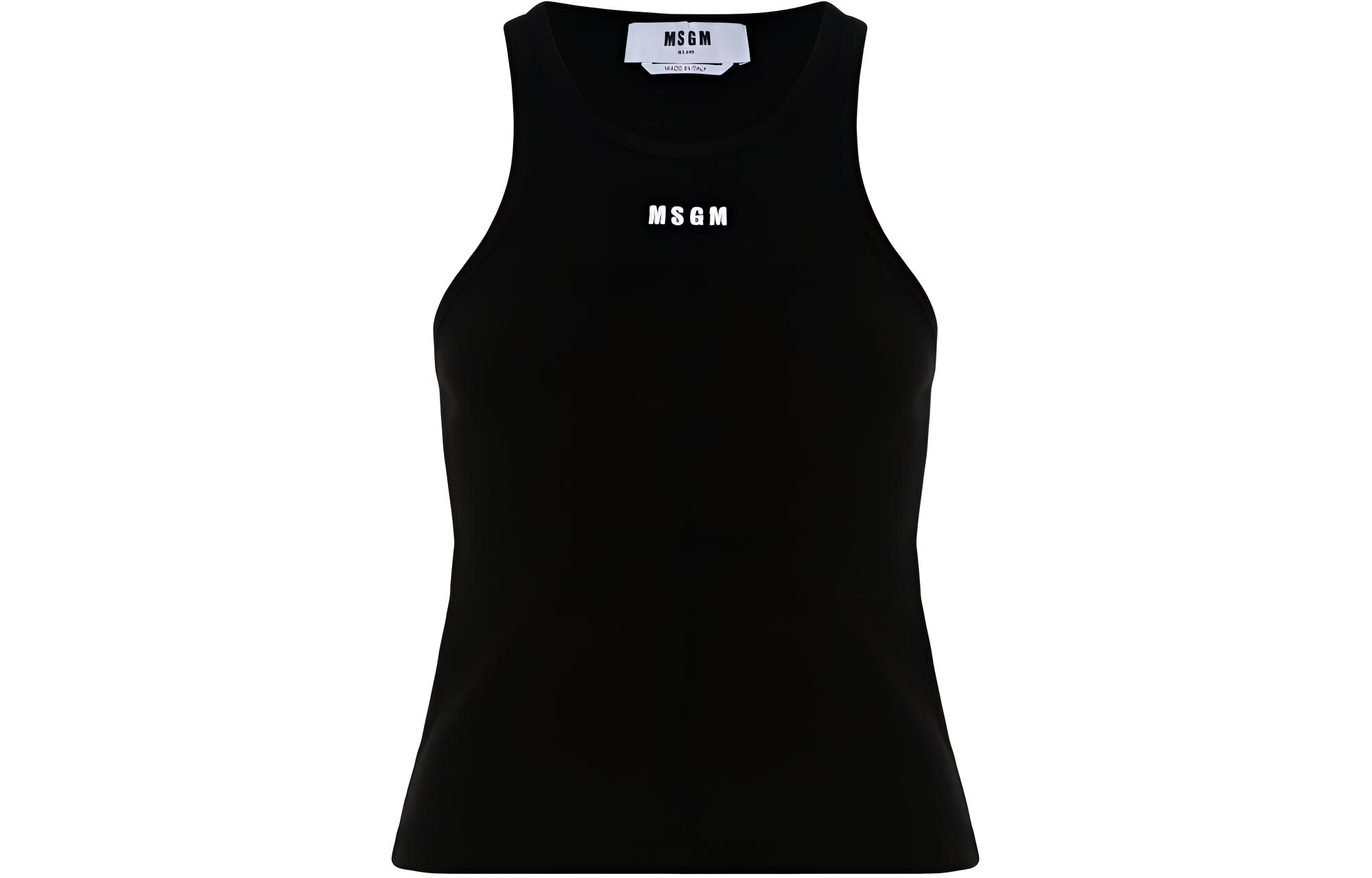 Безрукавка с вышитым логотипом и ребристым узором MSGM, черный
Безрукавка с вышитым логотипом и ребристым узором MSGM, черный