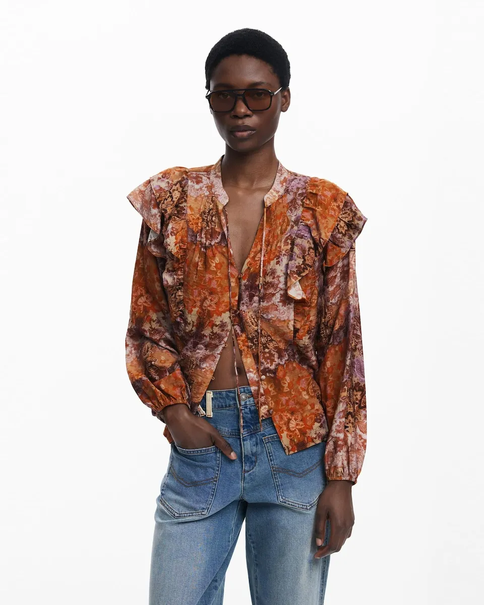 Женская романтическая блузка с узором пейсли Desigual, оранжевый
Женская романтическая блузка с узором пейсли Desigual, оранжевый