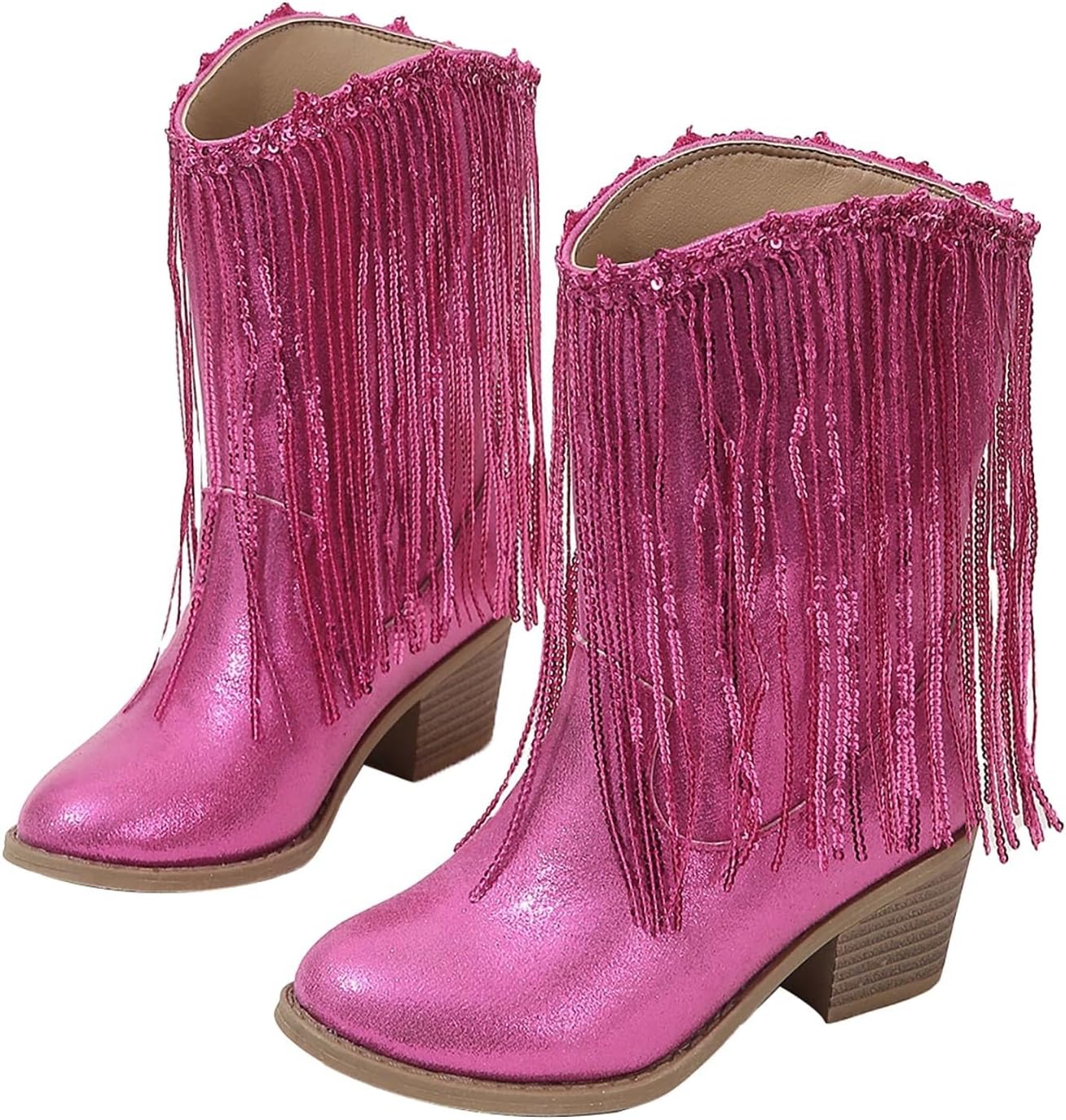 Детские ковбойские сапоги для девочек с бахромой, с западным дизайном, массивным каблуком, кисточками, средней голенью, с заостренным носком для верховой езды JEUROT, Hot Pink
Детские ковбойские сапоги для девочек с бахромой, с западным дизайном, массивным каблуком, кисточками, средней голенью, с заостренным носком для верховой езды JEUROT, Hot Pink