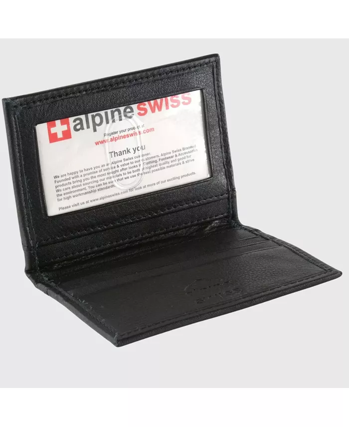 Тонкий кошелек с передним карманом для визиток, 2 окошка для удостоверений и 6 отделений для карт Alpine Swiss, черный
Тонкий кошелек с передним карманом для визиток, 2 окошка для удостоверений и 6 отделений для карт Alpine Swiss, черный