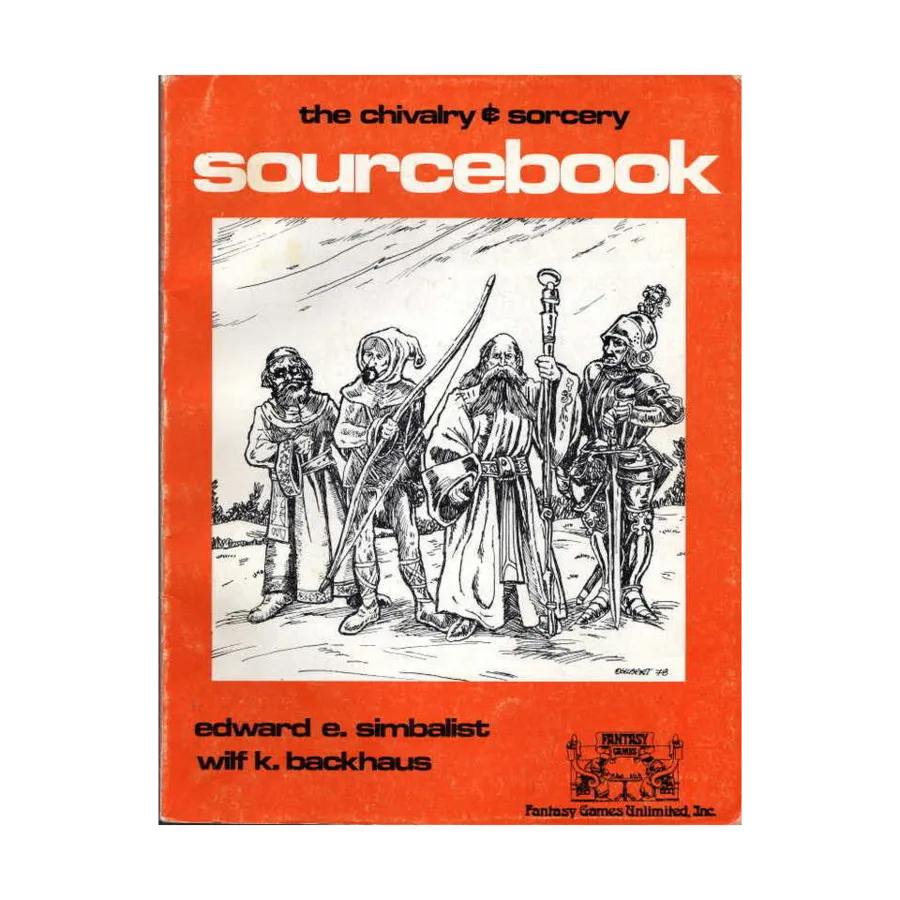 Sourcebook #1 (1st Edition, Thick, Orange Cover), Chivalry & Sorcery (Fantasy Games Unlimited), мягкая обложка
Sourcebook #1 (1st Edition, Thick, Orange Cover), Chivalry & Sorcery (Fantasy Games Unlimited), мягкая обложка