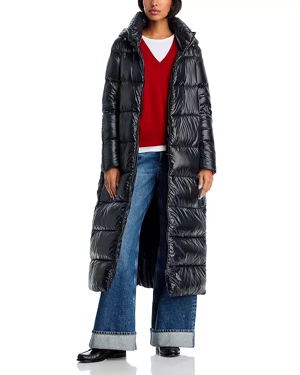 Блестящее длинное пальто с капюшоном Herno, черный
Блестящее длинное пальто с капюшоном Herno, черный