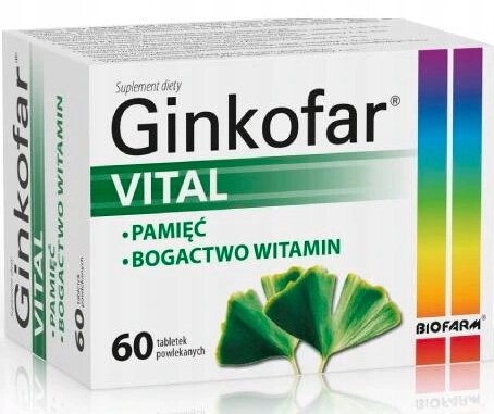 Ginkofar Витал память и концентрация 60 таблеток
Ginkofar Витал память и концентрация 60 таблеток