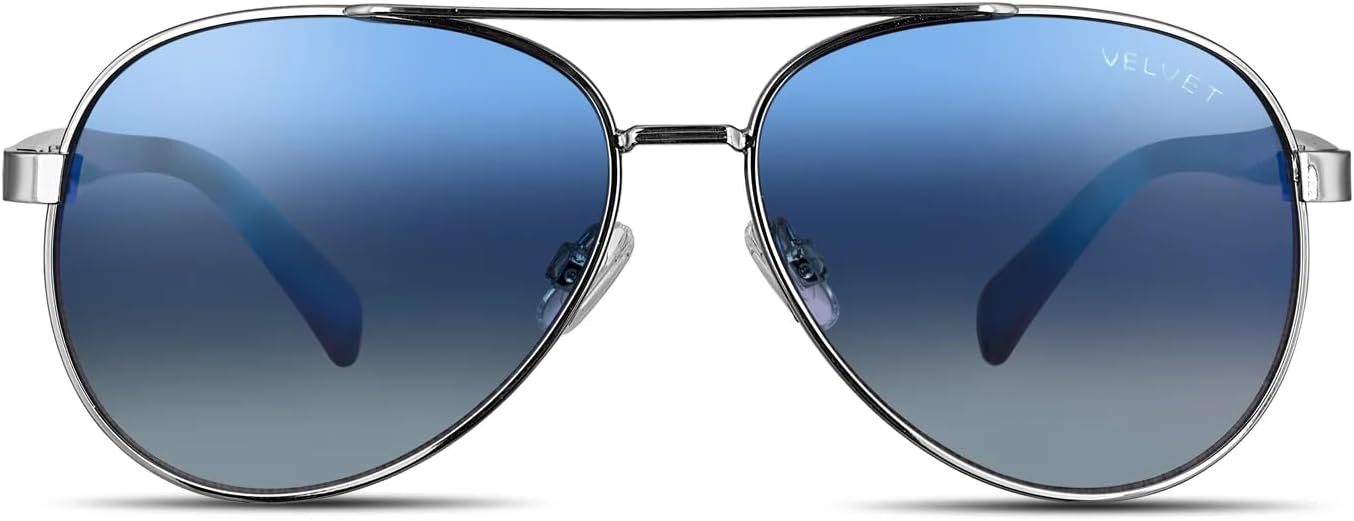 Солнцезащитные очки-авиаторы Velvet Eyewear для женщин, модель Bonnie, цвет Silver Flash - 100% защита от УФ-излучения - разработаны для женщин - произведено в США, размер Medium, Silver
Солнцезащитные очки-авиаторы Velvet Eyewear для женщин, модель Bonnie, цвет Silver Flash - 100% защита от УФ-излучения - разработаны для женщин - произведено в США, размер Medium, Silver