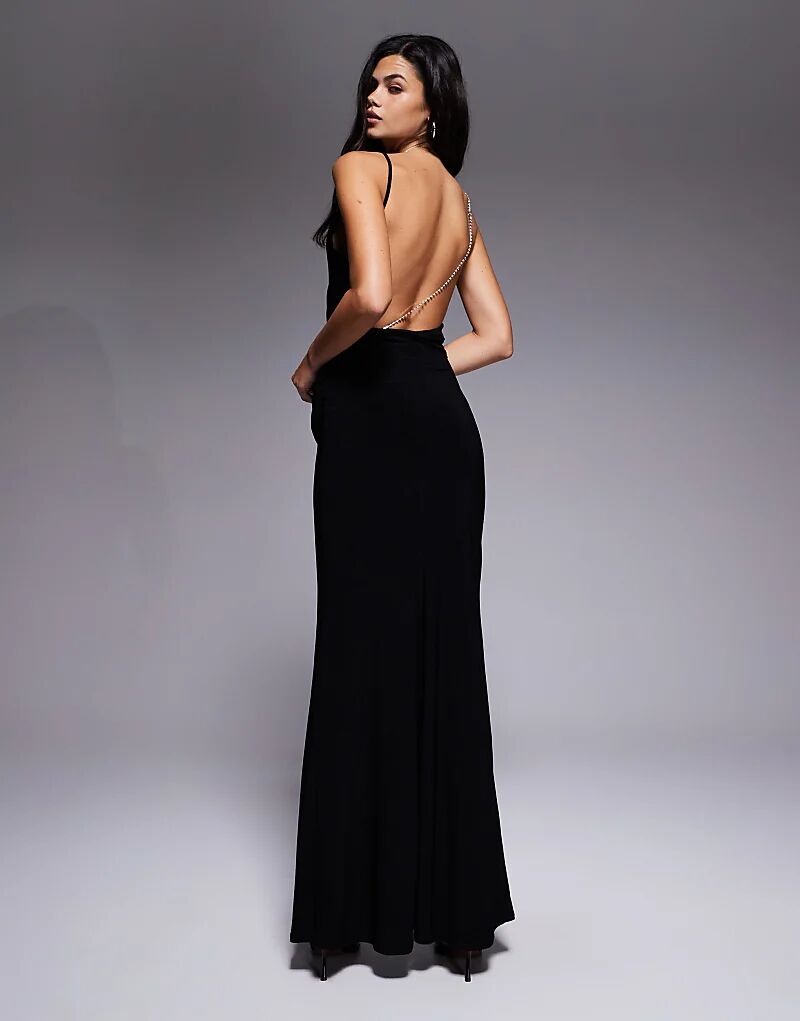 Платье макси ASOS DESIGN с драпировкой на спине и отделкой стразами, черное
Платье макси ASOS DESIGN с драпировкой на спине и отделкой стразами, черное