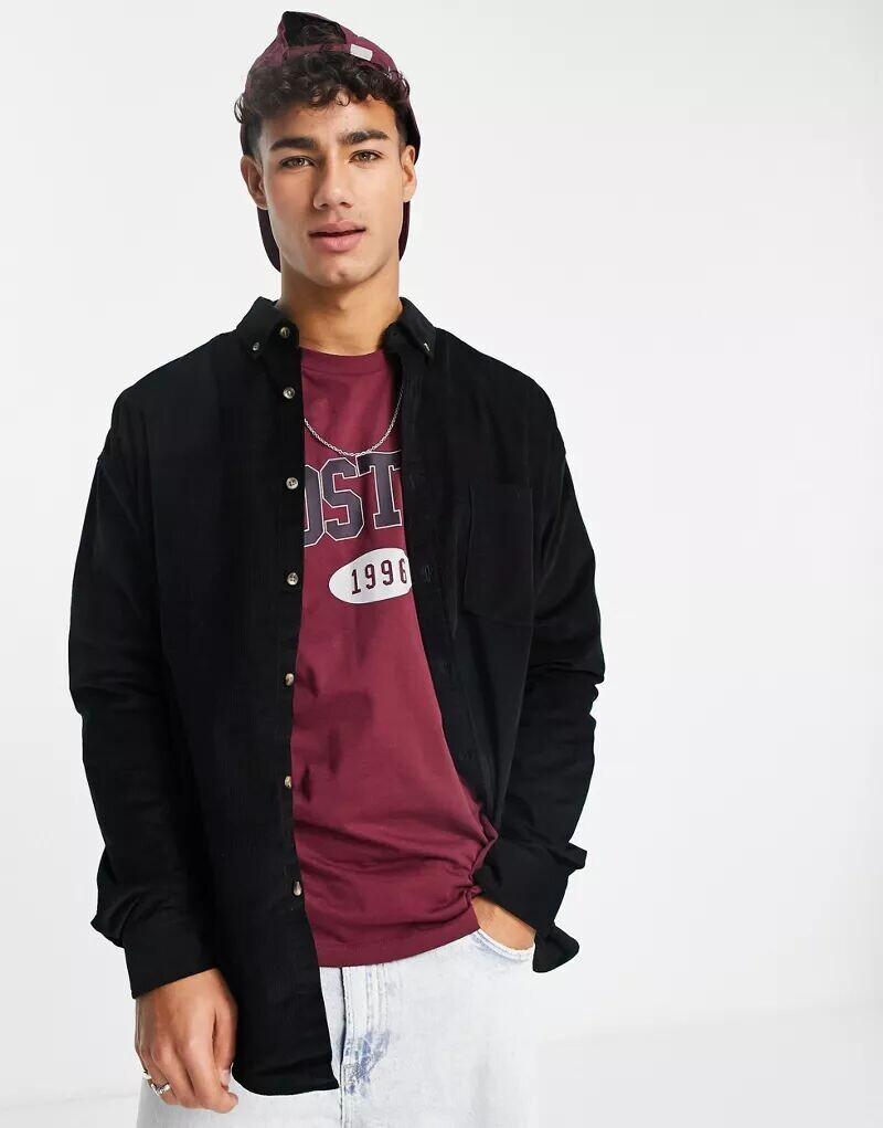 Черная вельветовая рубашка оверсайз в стиле 90-х годов ASOS
Черная вельветовая рубашка оверсайз в стиле 90-х годов ASOS