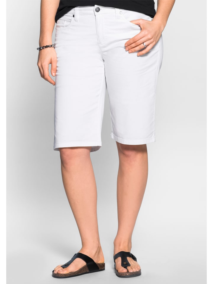 Тканевые шорты sheego, белый
Тканевые шорты sheego, белый