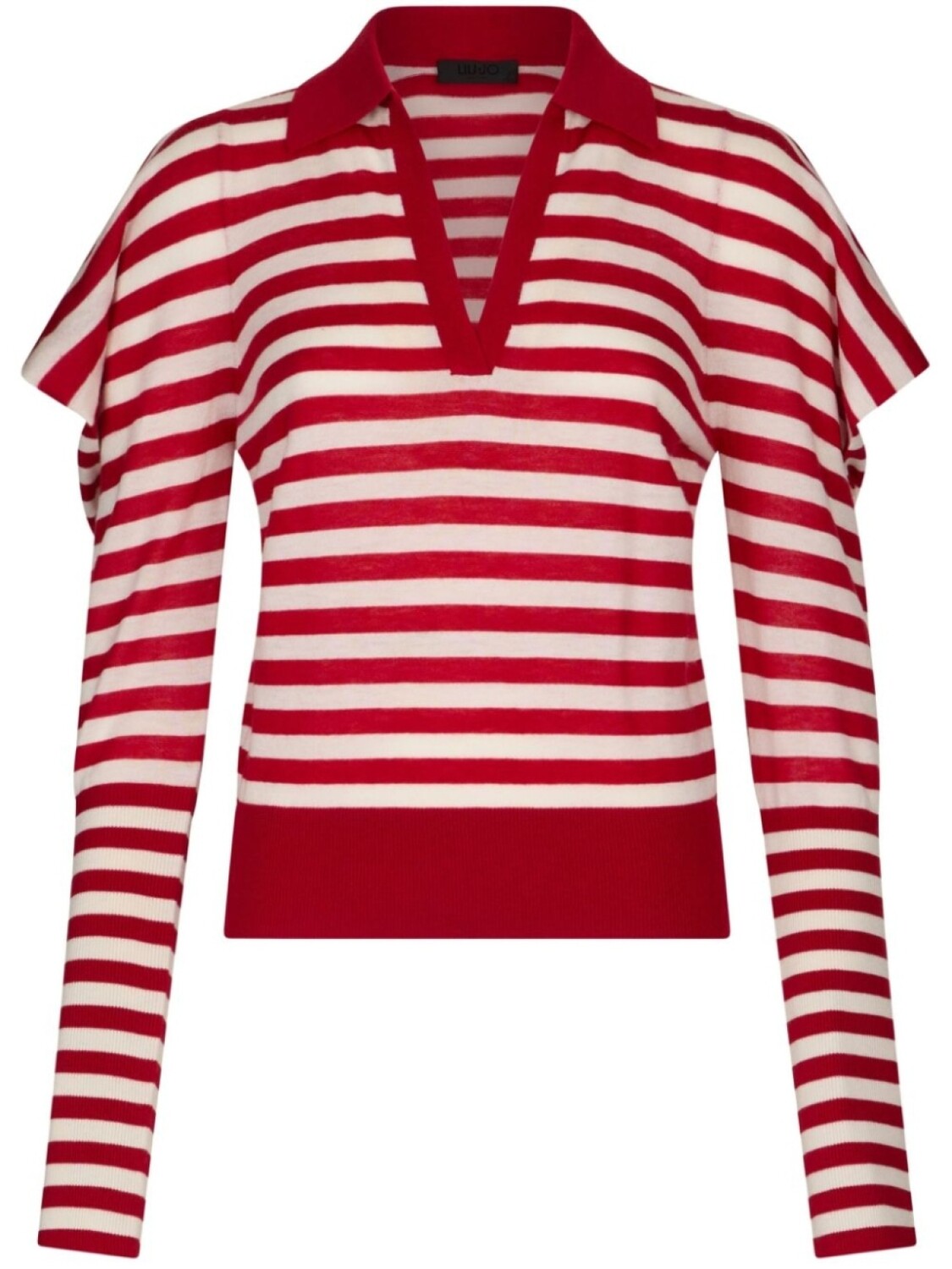 LIU JO Полосатый красно-белый джемпер из шерсти и кашемира, красный
LIU JO Полосатый красно-белый джемпер из шерсти и кашемира, красный